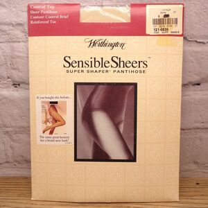 Worthington Sensible Sheers Bone Size Average Super Shaper Nylon Pantyhose